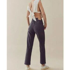 We the Free | Pacifica Straight Leg Jeans Rigid Denim High Rise in Worn Black 31